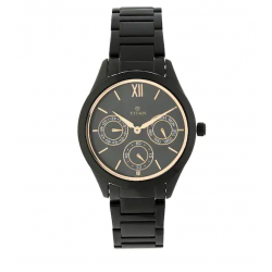 Black Dial Black Stainless Steel Strap Watch 2570NM01