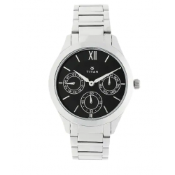Workwear Watch with Black Dial & Stainless Steel Strap NK2570SM02