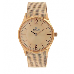 Rose Gold Dial Rose Gold Stainless Steel Strap Watch NK95035WM01