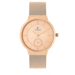 Rose Gold Dial Rose Gold Stainless Steel Strap Watch NK95033WM01W