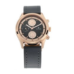 Workwear Watch with Grey Dial & Grey Leather Strap