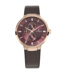 Workwear Maroon Dial Leather Strap Watch