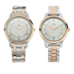 Bandhan Silver White Dial Stainless Steel Pair Watches 17752481KM01