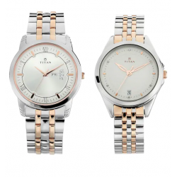 Bandhan Silver White Dial Stainless Steel Pair Watches 17742565KM01