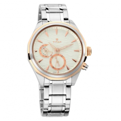 Voyager from Maritime - Multifunction Watch with Sea wave pattern on Black Dial