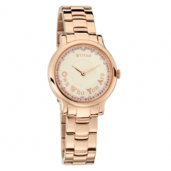 Self Expression in Rosegold Dial Stainless Steel Strap Watch
