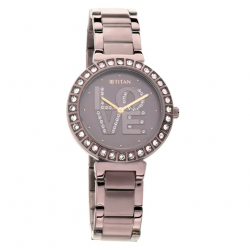 Self Expression in Purple Dial Stainless Steel Strap Watch