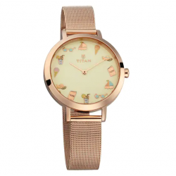 PoP - Off White Dial Stainless Steel Strap Watch