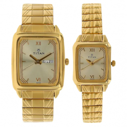 Champagne Dial Golden Metal Strap Watches NK15812488YM05