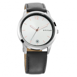 Workwear Watch with Silver Dial & Leather Strap