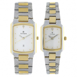 White Dial Golden Stainless Steel Strap Watches NK19552955BM01
