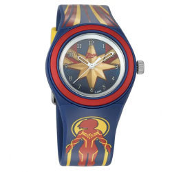 Captain Marvel Blue Dial Analog Watch with Plastic Strap C4048PP25