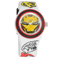 Iron Man Zoop Dial Analog Watch with white Plastic Strap C4048PP27