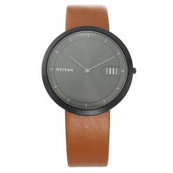 Koishi by Edge Zen Anthracite Dial Leather Strap Watch 1779NL01