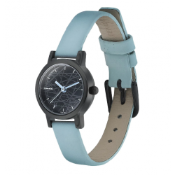 Onyx Black Dial Leather Watch