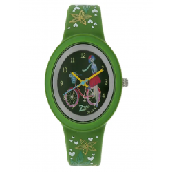 Travel with Green Dial Plastic Strap Watch NK26006PP04