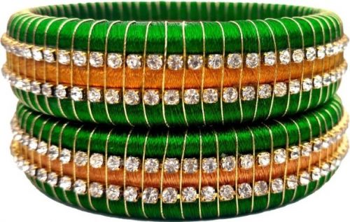 Silk Thread Bangle SKU-NAVYA19 (Code: 1KX7)SILHZQNG1